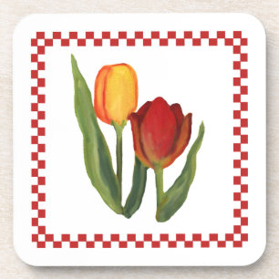 Country Tulips Cork Coaster Getränkeuntersetzer