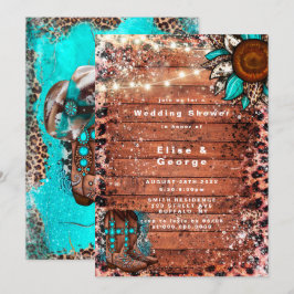 Country Turquoise Boots Polterabend Einladungen