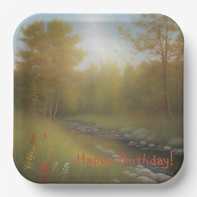 Country Vibes Birthday Pappteller (Vorderseite)