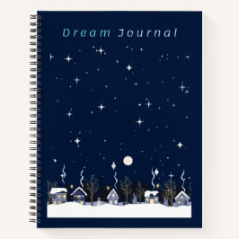 Country Village Nighttime Winter Sky Dream Journal Notizbuch