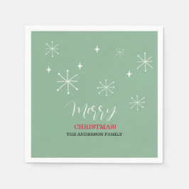 Country Village Schnee Weißes Weihnachtsfest Serviette