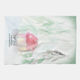 Country Village Weißes Weihnachten Geschirrtuch