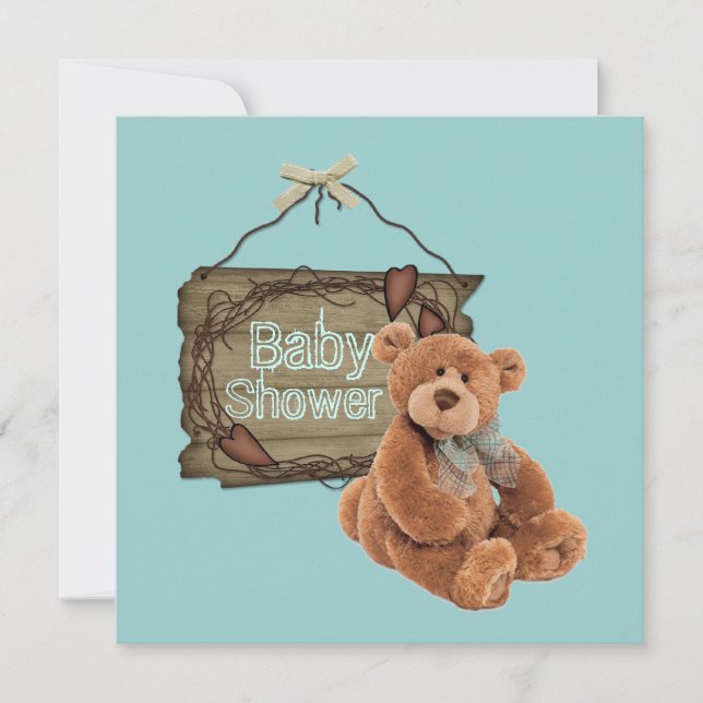 Country Vintag Tea Party Kinderdusche Einladung (Vorderseite)