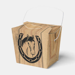 Country Wedding Horse Horseshoe Western Holz Geschenkschachtel