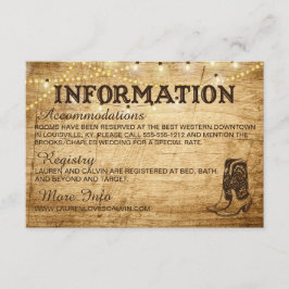 Country Wedding Information Card für Rustic Weddin Begleitkarte
