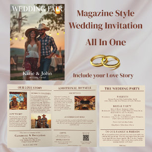 Country Wedding Magazine Cover Einladung