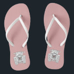 Country Wedding Traktor Drehe Flohschuhe Flip Flops<br><div class="desc">Ein Paar Traktorandenfarm Thema Hochzeit Spaß Flip Flops.</div>