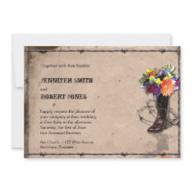Country Western Barbed Wire Einladung zum Hochzeit
