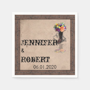 Country Western Barbed Wire Wedding Napkin Serviette