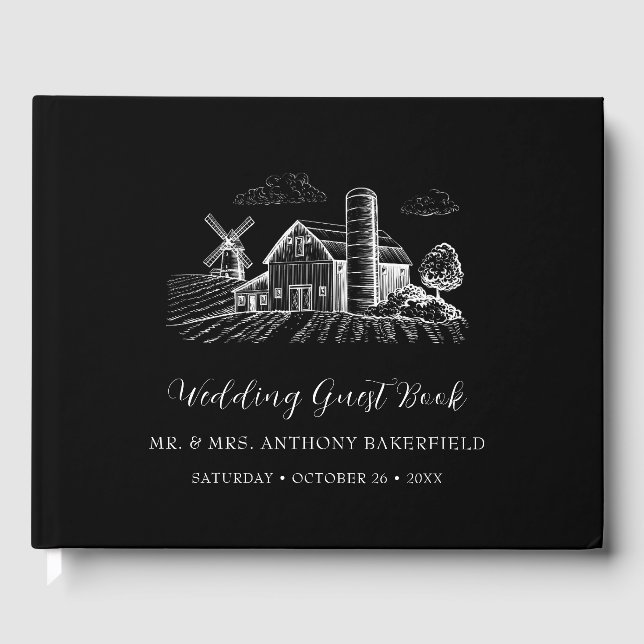 Country Western Barn Wedding Gästebuch (Vorderseite)
