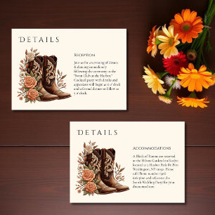 Country Western Blume mit Cowboy Boots Begleitkarte