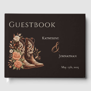 Country Western Blume mit Cowboy Boots Gästebuch