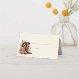 Country Western Blume mit Cowboy Boots Platzkarte
