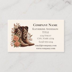 Country Western Blume mit Cowboy Boots Visitenkarte