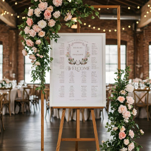 Country Western Blumenzwiebelkarte für Hochzeitssi Poster