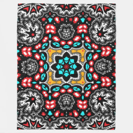 Country Western Boho Chic Elegant Rot und Aqua Fleecedecke