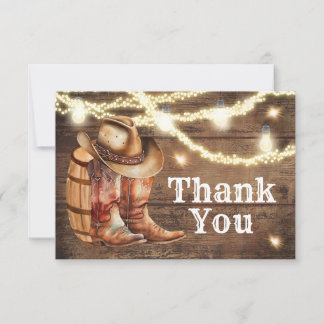 Country Western Boots und Dankeschön Card Dankeskarte