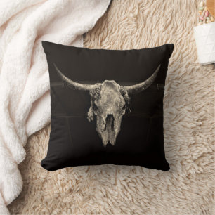Country Western Bull Skull Rustikale Vintage Antik Kissen