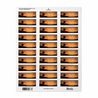 Country Western Cowboy and Horse Label