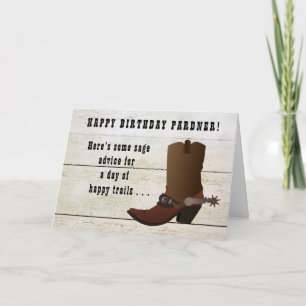 Country Western Cowboy Boot Fun hinzufügen Name Ge Karte