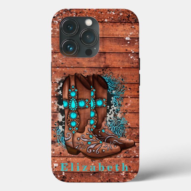 Country Western Cowboy Boots Custom Case-Mate iPhone Hülle (Rückseite)