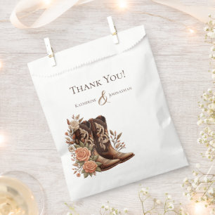Country Western Cowboy Boots mit Blume- Hochzeit Geschenktütchen