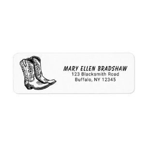 Country Western Cowboy Boots Rücksendeadresse-Labe