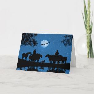 Country Western Cowboy Cowgirl Weihnachtsfeiertag Karte