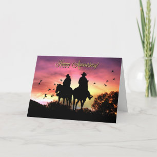 Country Western Cowboy-Jubiläumskarte Karte