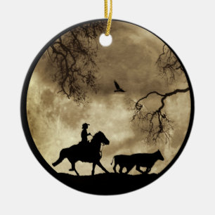 Country Western Cowboy Keramik Ornament