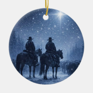 Country Western Cowboy Nordstern Weihnachten Rindv Keramik Ornament
