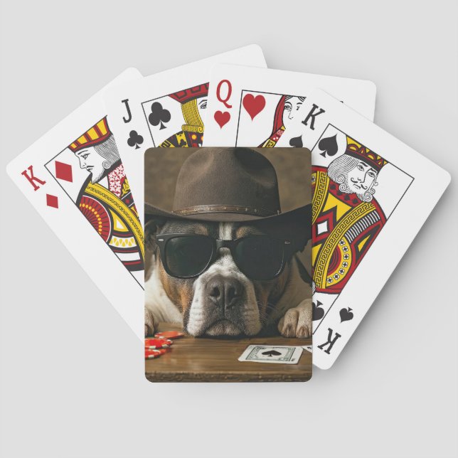 Country Western Cowboy Pitbull Poker Spielkarten (Rückseite)
