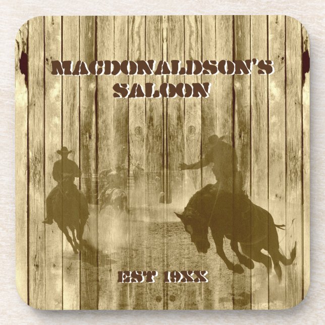 Country Western Cowboy Ranch Thema Getränkeuntersetzer (Vorderseite)