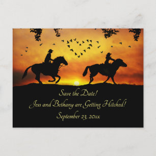 Country Western Cowboy Rustikal Save the Date Einladungspostkarte