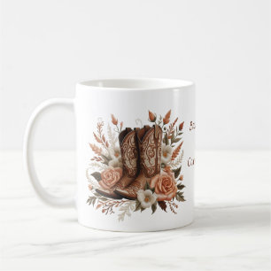Country Western Cowboy Stiefel mit Blumen  Kaffeetasse