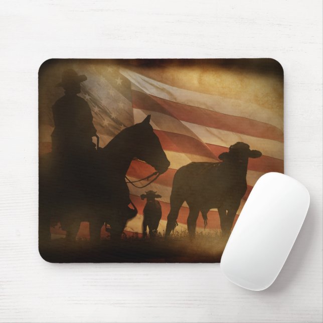 Country Western Cowboy und Pferd Mousepad (Mit Mouse)