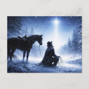 Country Western Cowboy Weihnachten Postkarte