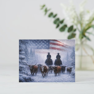 Country Western Cowboy Weihnachten Postkarte