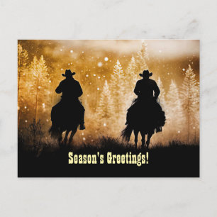 Country Western Cowboy Weihnachtsgrüße Postkarte