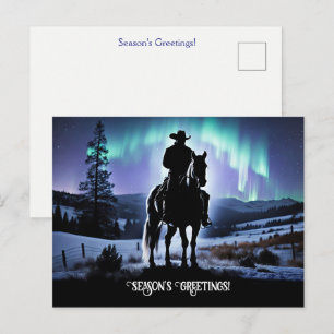 Country Western Cowboy Weihnachtszeit Grüße Postkarte