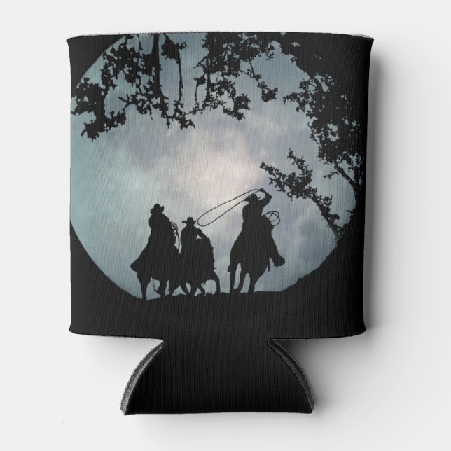 Country Western Cowboys und Vollmond Roping Dosenkühler (Vorderseite)