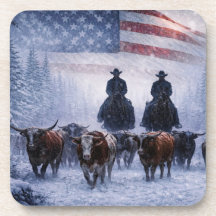Country Western Cowboys Winter Viehtrieb