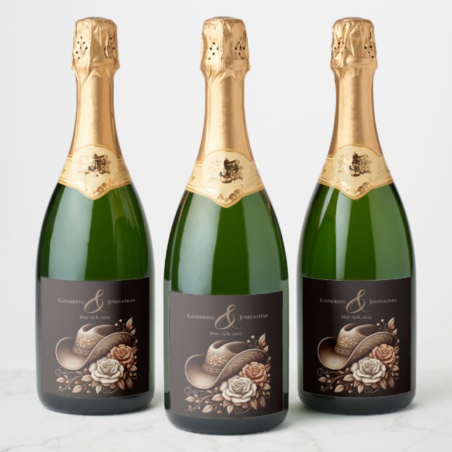 Country Western Cowgirl Hut mit Blume (Flaschen)