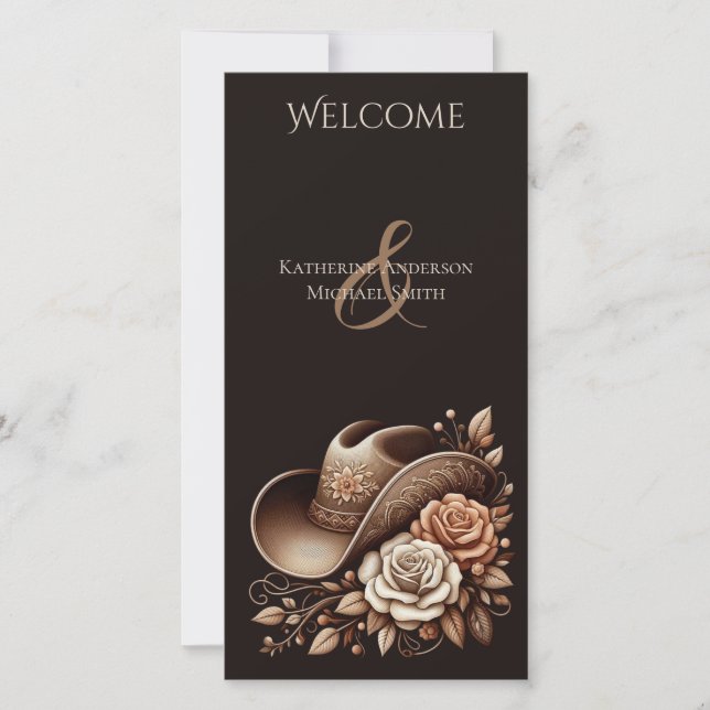 Country Western Cowgirl Hut mit Blume (Vorderseite)