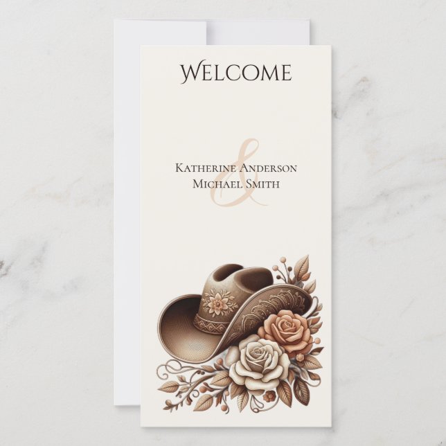 Country Western Cowgirl Hut mit Blume (Vorderseite)