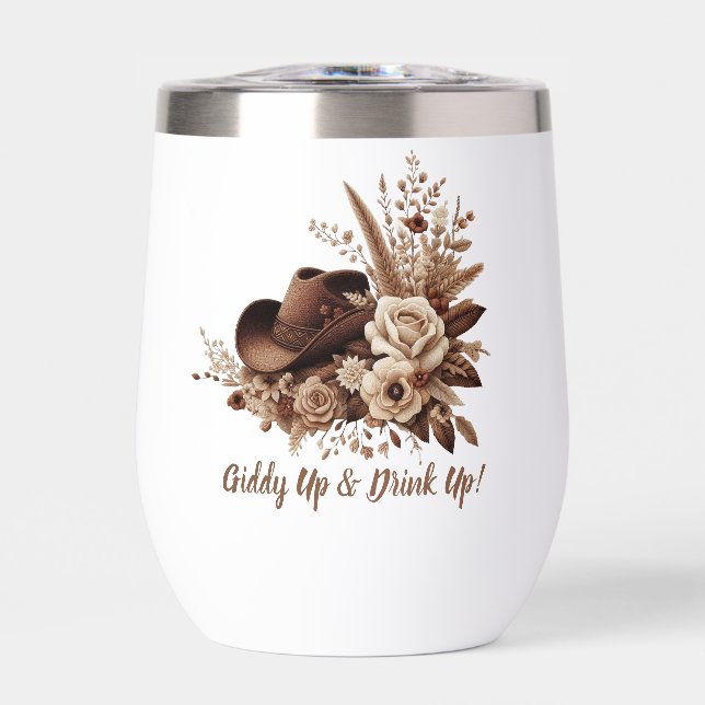 Country Western Cowgirl Hut mit Blume (Vorderseite)