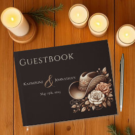 Country Western Cowgirl Hut mit Blume Gästebuch