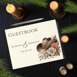 Country Western Cowgirl Hut mit Blume Gästebuch