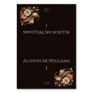 Country Western Cowgirl Hut mit Blume Porsche Icon Tischnummer