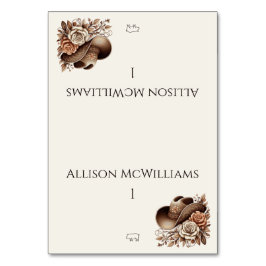 Country Western Cowgirl Hut mit Blume Porsche Icon Tischnummer